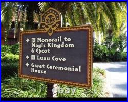 Walt Disney World Polynesian Village Tiki Vintage Sign Prop 100% Authentic RARE