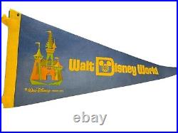 Walt Disney World Vintage 1970s Castle Pennant ORIGINAL Walt Disney Productions