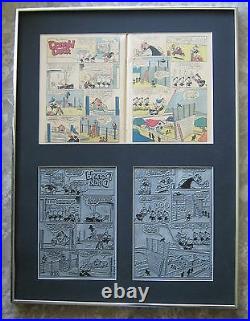 Walt Disney's Donald Duck Vintage 1956 Two Page Printing Plate & Pages