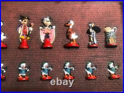 Walt Disney's Pewter Chess Set Mickey Mouse Rare -Vintage -Complete